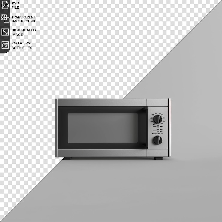 PSD um micro-ondas com as palavras " toque " na tela