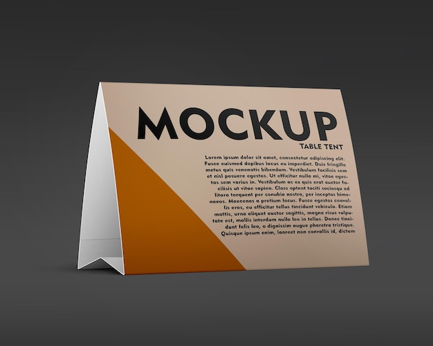 Um mockup de papel com as palavras mock take tent nele mockup PSD