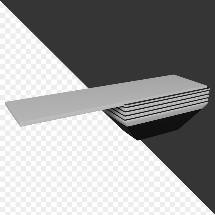 PSD um modelo 3d de uma escada com fundo preto