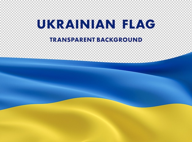 Um modelo de bandeira da Ucrânia com cores amarelas e azuis em fundo transparente