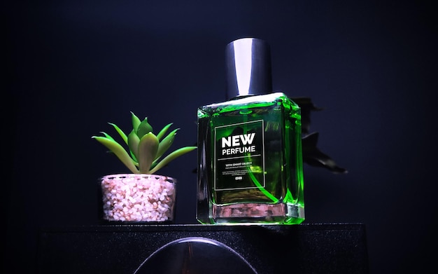 Um modelo realista de perfume.