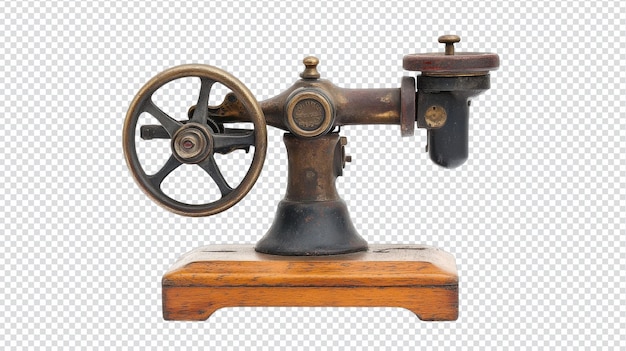 Um moedor de café de manivela vintage isolado perfeito para os amantes do café e os entusiastas da decoração retrô que procuram autenticidade e charme em seus espaços de cozinha