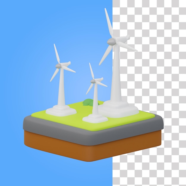 PSD um moinho de desenho animado com uma borda azul e uma borda verde.