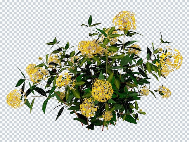 Um monte de flores amarelas com folhas verdes e flores amarelas