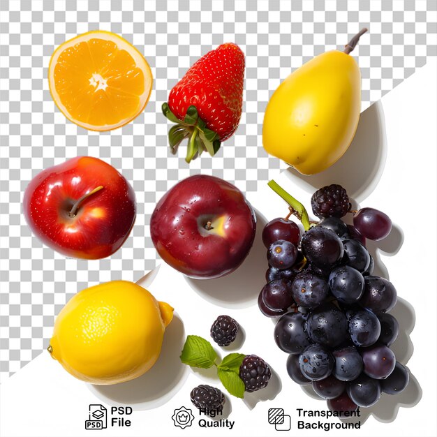 PSD um monte de frutas, incluindo arquivo png várias frutas em fundo transparente