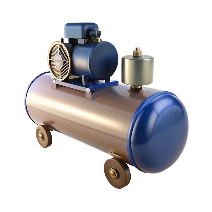 PSD um motor de comboio azul e prateado com uma tampa azul