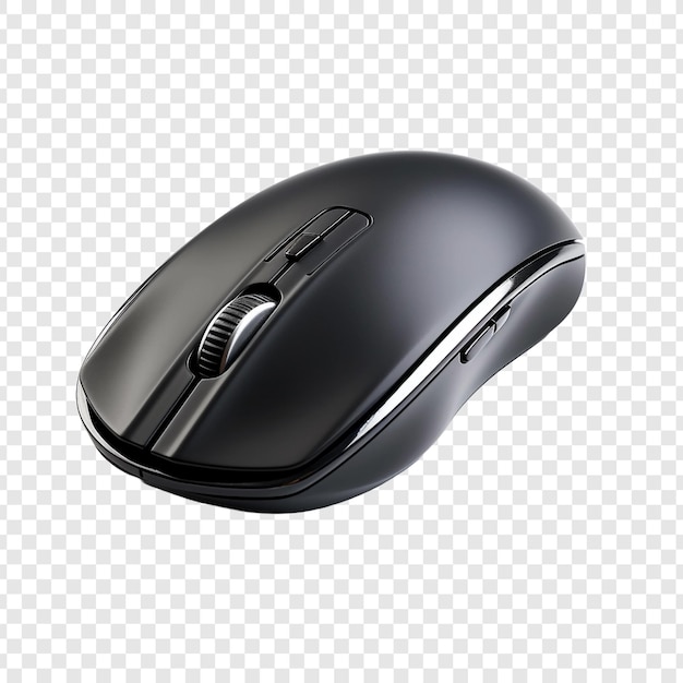 PSD um mouse de computador com uma luz isolada em um fundo transparente