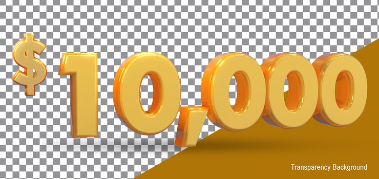 PSD um número 3d amarelo em 3d sobre um fundo transparente com um objeto dourado no meio
