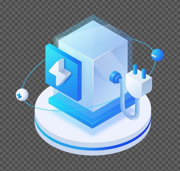 Um objeto azul e branco com um objeto azul e branca nele
