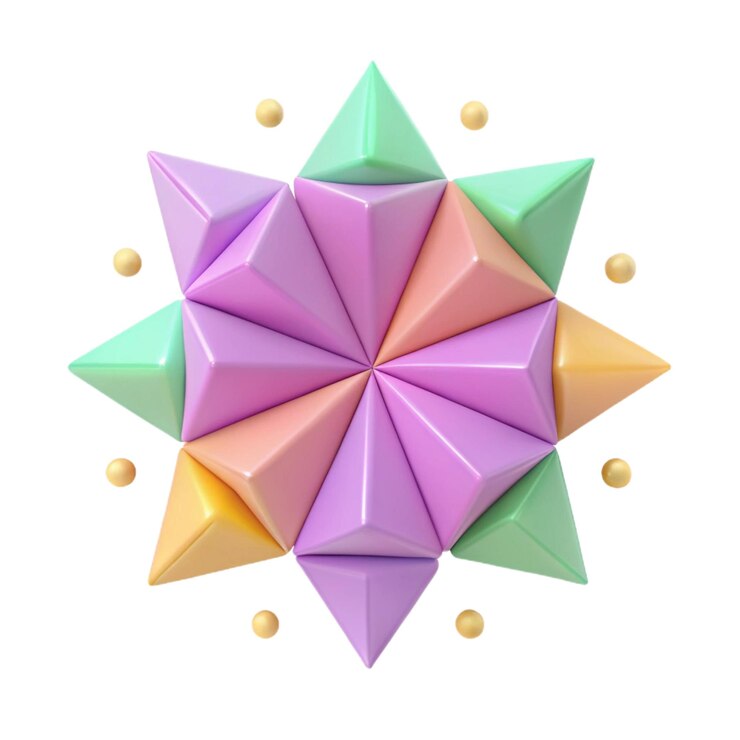 PSD um objeto em forma de estrela colorida com uma estrela dourada na parte superior