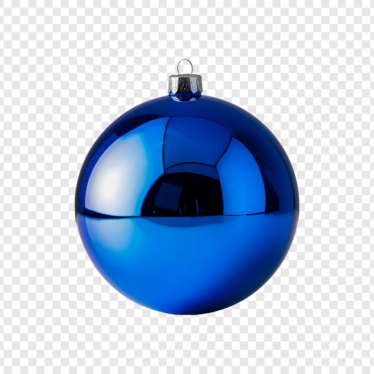 PSD um ornamento azul com uma bola azul nele