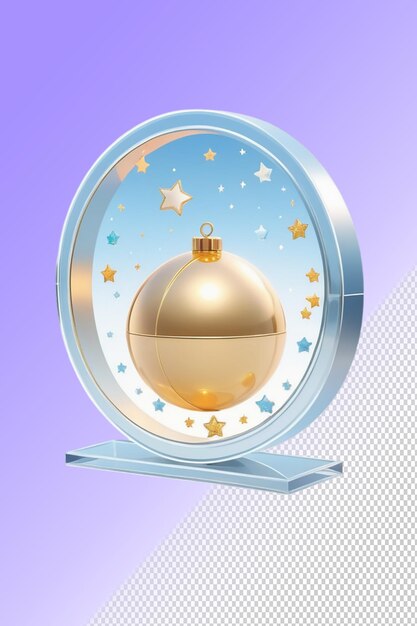PSD um ornamento de natal com uma bola de ouro nele