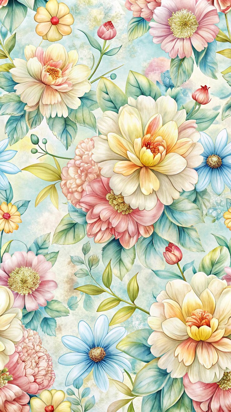PSD um padrão de aquarela de impressão floral