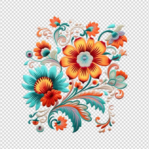 PSD um padrão floral com folhas e flores