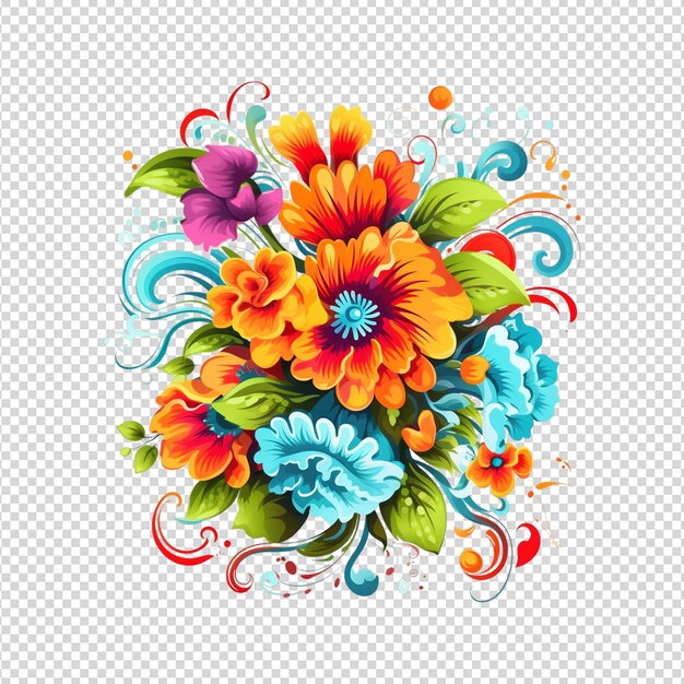 PSD um padrão floral com folhas e flores