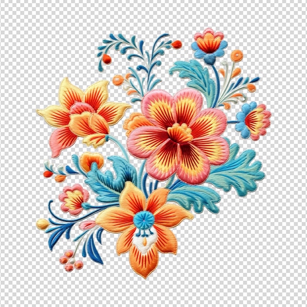 PSD um padrão floral com folhas e flores