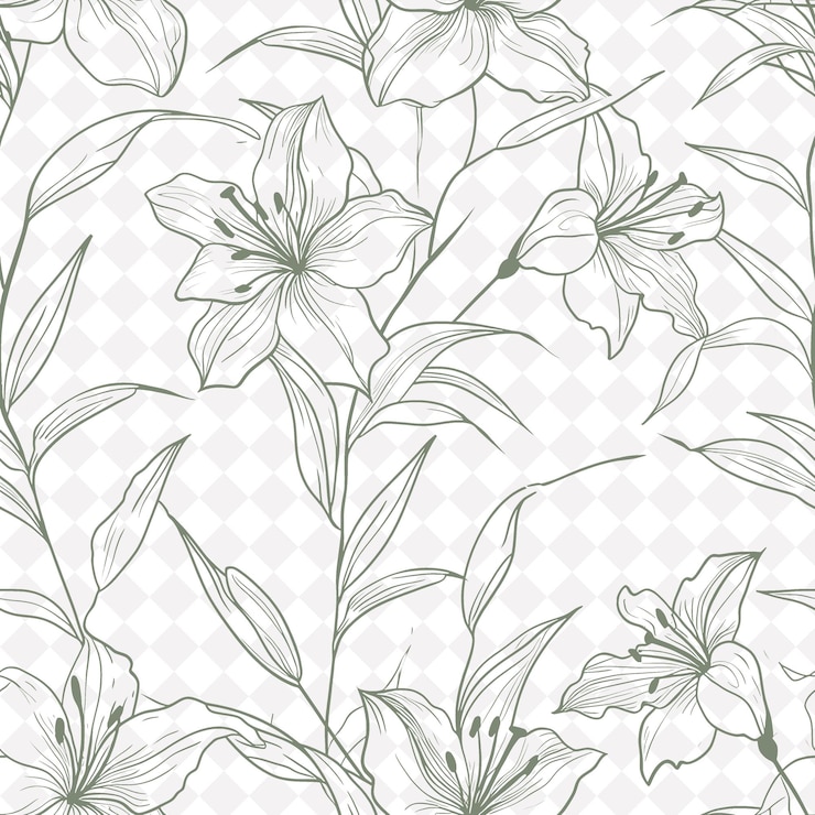 PSD um padrão floral com folhas verdes e flores
