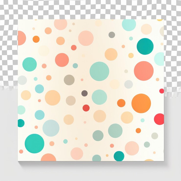 PSD um padrão sem costura de pontos de pólva coloridos em um fundo branco