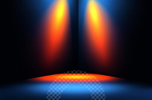 um palco com um tapete vermelho e uma luz de palco nele