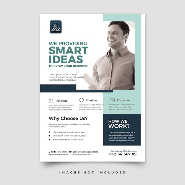 Um panfleto para uma empresa de ideias inteligentes