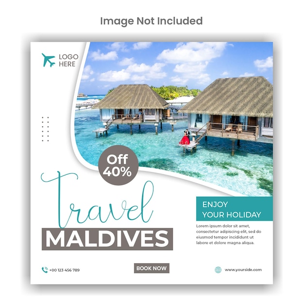 Um panfleto para uma empresa de viagens que está anunciando viagens.