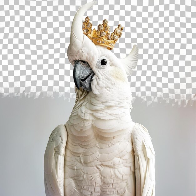 PSD um papagaio com uma coroa na cabeça