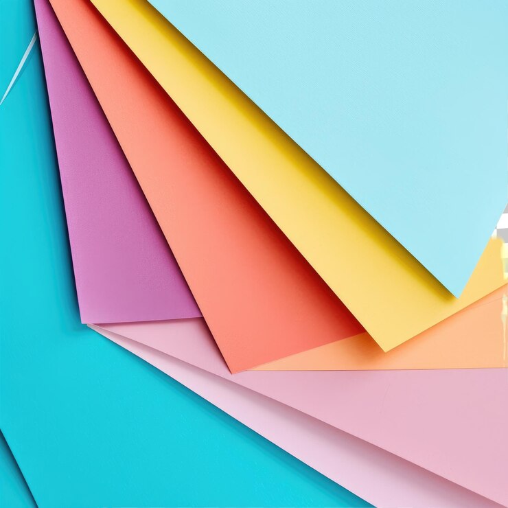 PSD um papel colorido com uma linha de cores diferentes