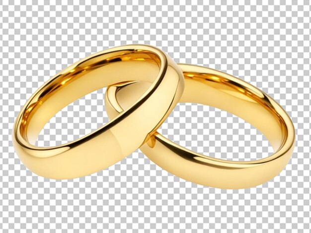 Um par de anéis de casamento de ouro.