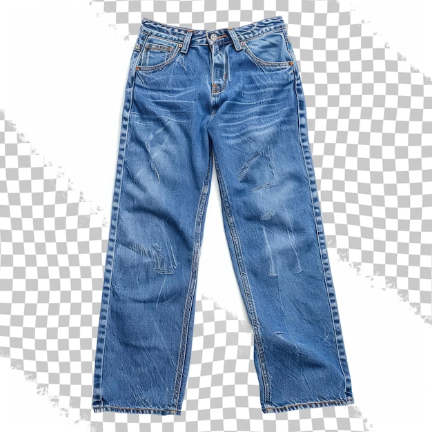 PSD um par de jeans azuis com fundo branco