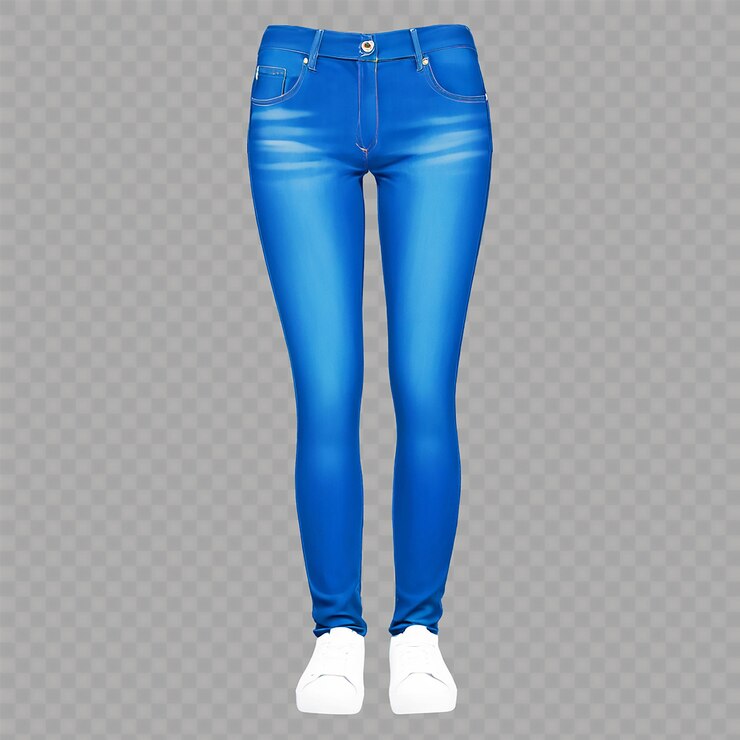 PSD um par de jeans azuis com tênis brancos na parte de baixo