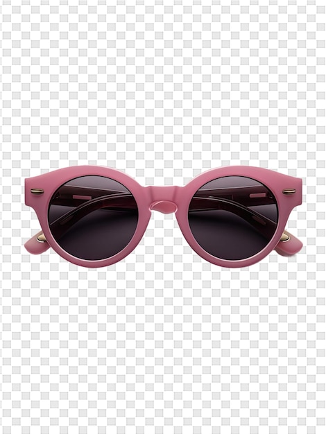 PSD um par de óculos de sol cor-de-rosa com um par de óculos de sol em um fundo branco