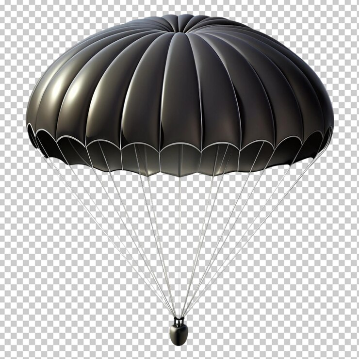 PSD um pára-quedas preto.