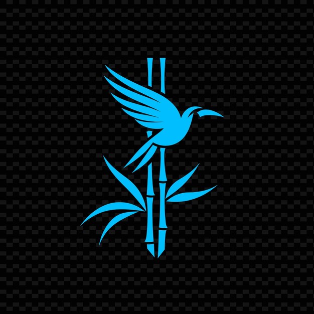 PSD um pássaro azul com um símbolo azul nele