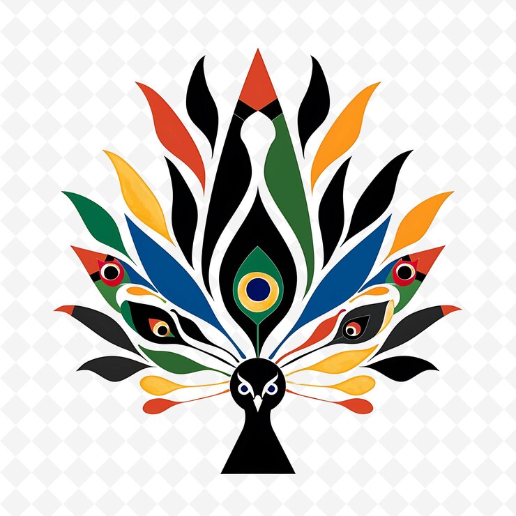 PSD um pássaro colorido com um pavão na cabeça