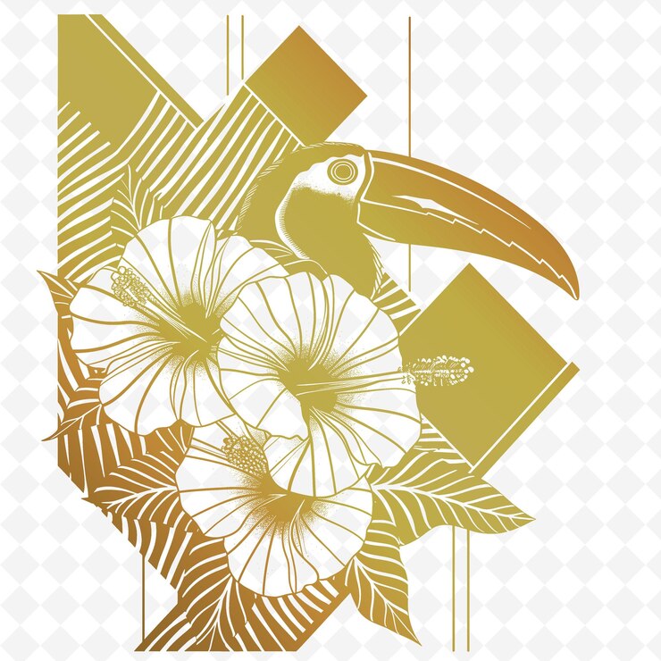 PSD um pássaro com flores e uma carta que diz " saudações "