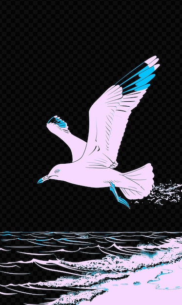 PSD um pássaro com uma cabeça azul está voando no ar com um salpico de água