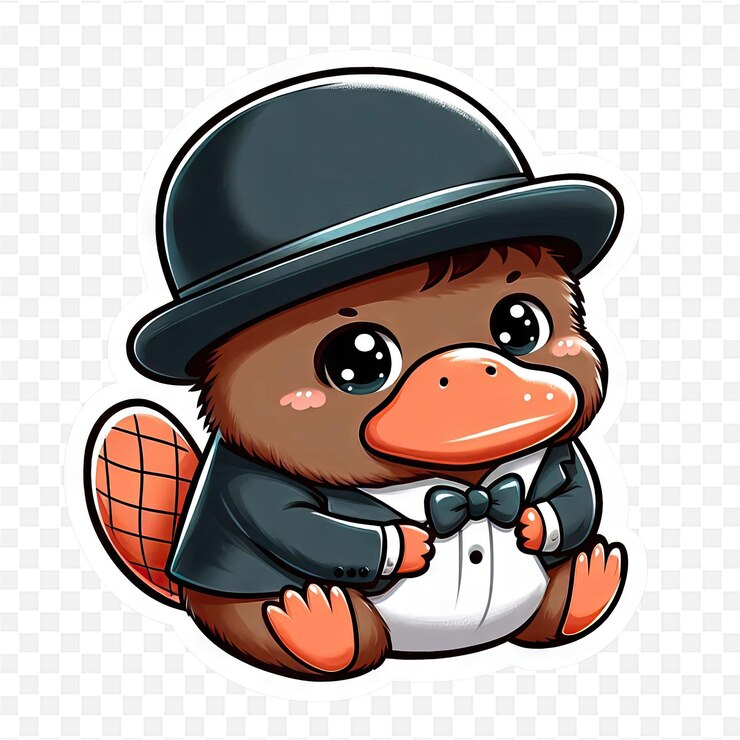 PSD um pato vestindo um chapéu e um chapéu com um chapéu nele