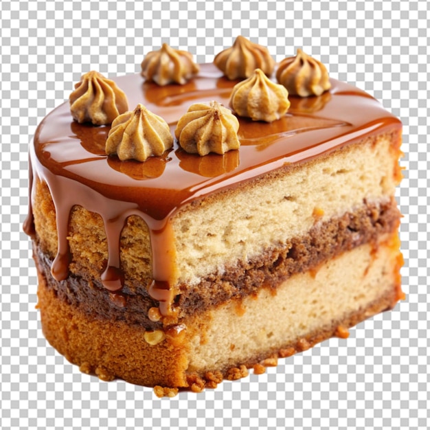 Um pedaço de bolo de mel.
