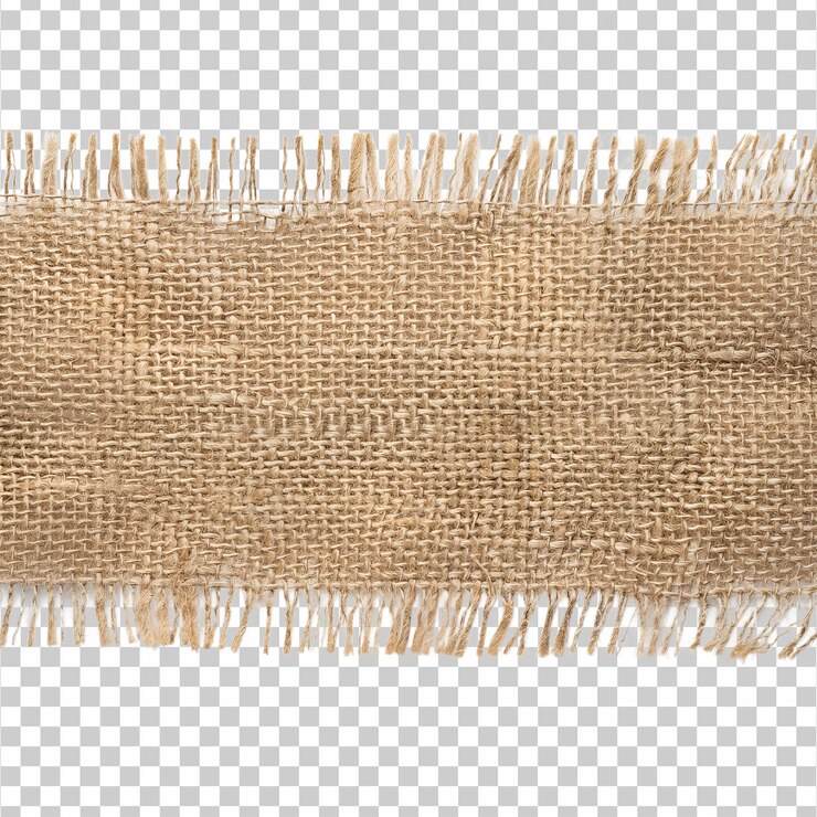 PSD um pedaço de burlap com franja png isolado em fundo transparente