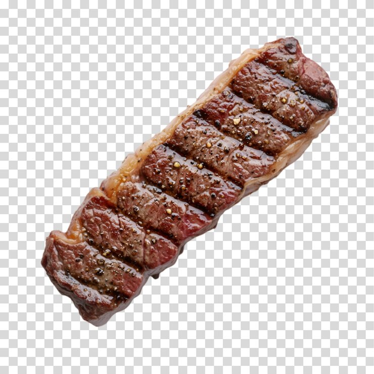 PSD um pedaço de carne que está em um fundo branco
