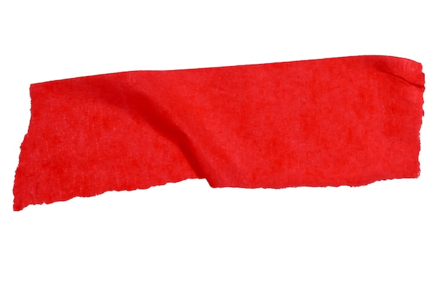 PSD um pedaço de fita de papel vermelho em um fundo em branco
