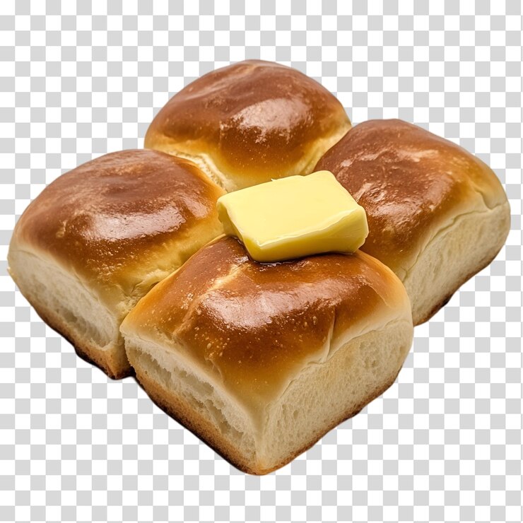 PSD um pedaço de pão com manteiga isolado em fundo transparente recorte png