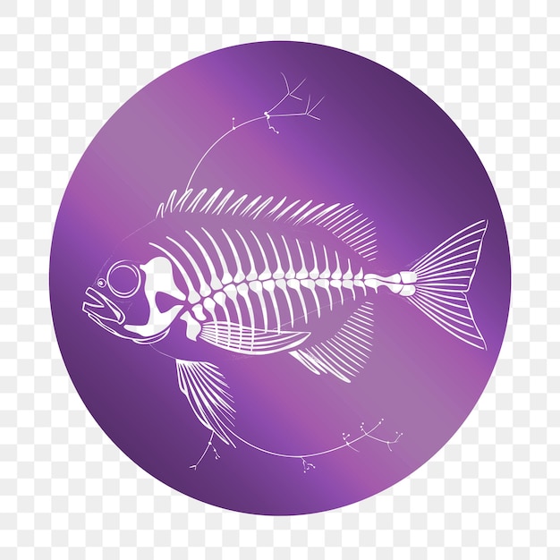 PSD um peixe com um peixe em um fundo roxo