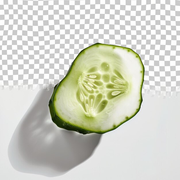 PSD um pepino verde é cortado ao meio em um fundo branco