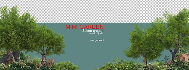 Um pequeno jardim com uma variedade de plantas