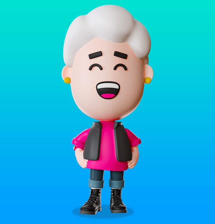 PSD um personagem de desenho animado com uma camisa vermelha que diz 'eu sou uma garota'