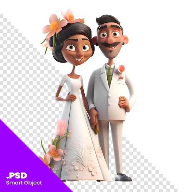 PSD um personagem de desenho animado prestes a se casar