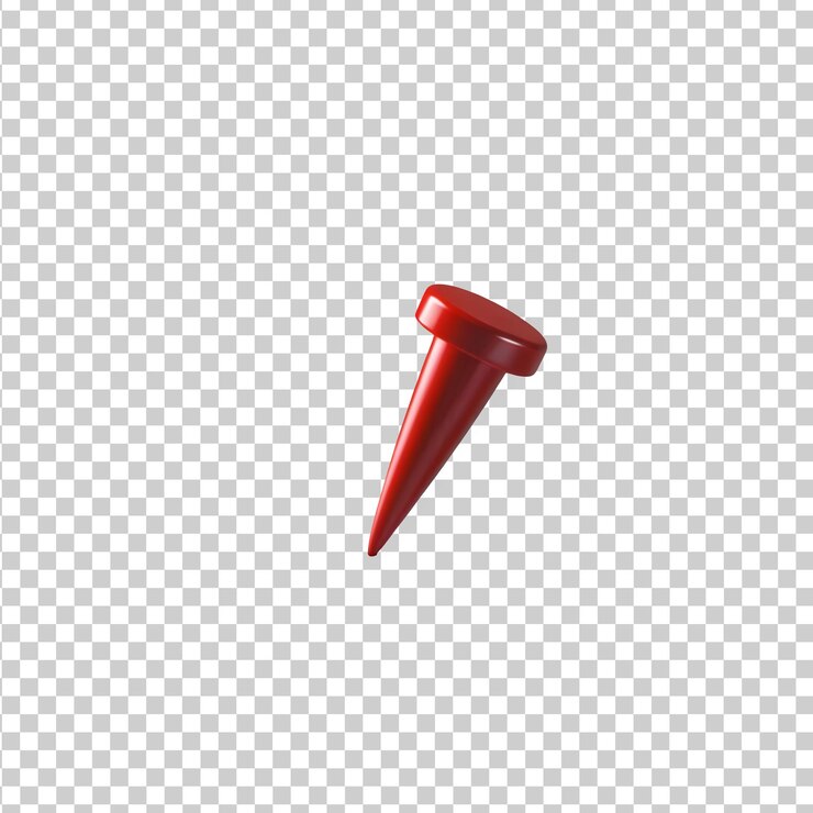 PSD um pinço de empurrão 3d vermelho vibrante