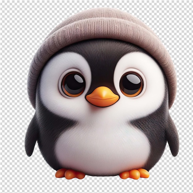 PSD um pinguim com um chapéu na cabeça