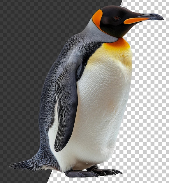 PSD um pinguim está de pé em suas patas traseiras olhando para a câmera png